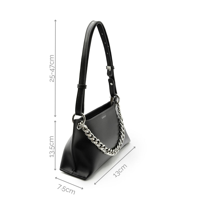 X NIHILO Everly bag in black leather with chain feature handbag crossbody bag shoulder bag camera bag Designed in Melbourne Australian designer