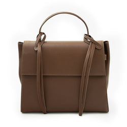 X NIHILO Bank bag in walnut leather handbag work bag Designed in Melbourne Australian designer