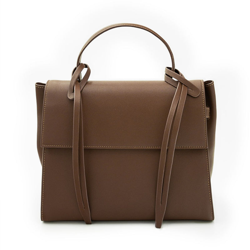 X NIHILO Bank bag in walnut leather handbag work bag Designed in Melbourne Australian designer