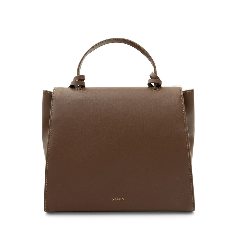 X NIHILO Bank bag in walnut leather handbag work bag Designed in Melbourne Australian designer