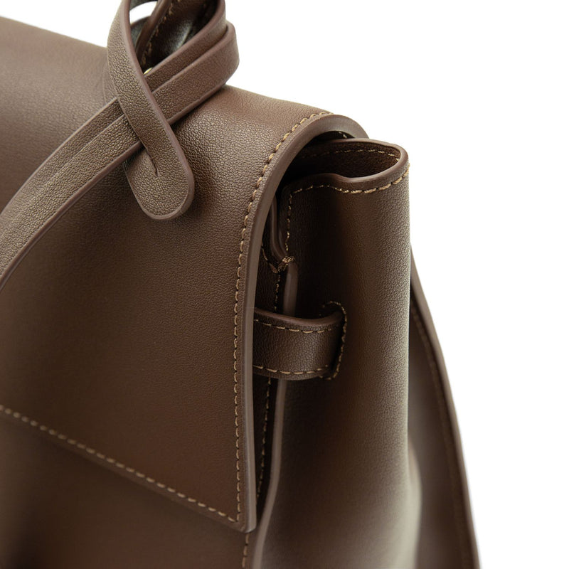 X NIHILO Bank bag in walnut leather handbag work bag Designed in Melbourne Australian designer