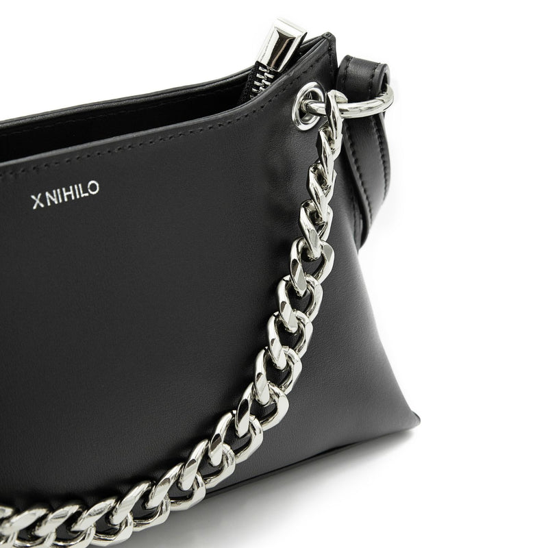 X NIHILO Everly bag in black leather with chain feature handbag crossbody bag shoulder bag camera bag Designed in Melbourne Australian designer