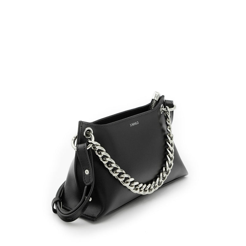 X NIHILO Everly bag in black leather with chain feature handbag crossbody bag shoulder bag camera bag Designed in Melbourne Australian designer