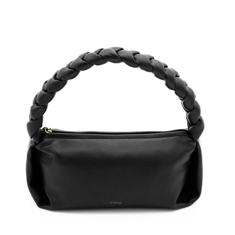 X NIHILO Brioche bag. Inspiration from the classic braid. Featuring soft calf leather and top zip fastening. 