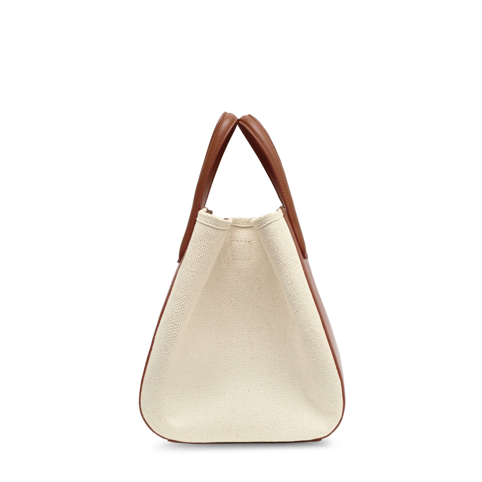 Eight Mini - Canvas small tan leather canvas tote bucket bag – X